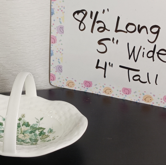 8.5 " Vtg Ivy Arbor Basket by Andre Richard Trinket Dish Small Porcelain Decor - Picture 2 of 9